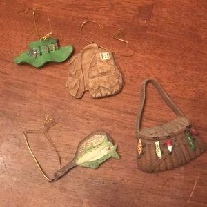 Fisherman ornaments lodge/rustic theme lot of 4
